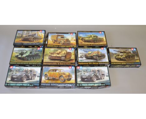 Tamiya Military kits 1/48th scale x 10. All appear VGB (10)