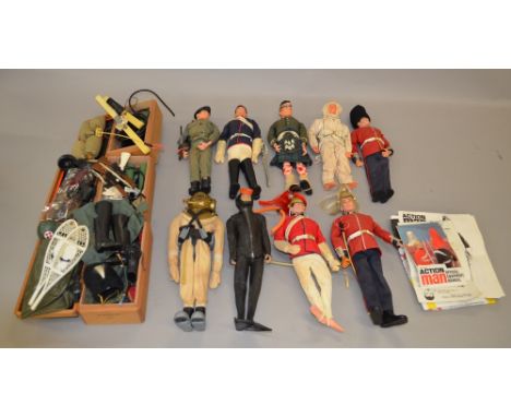 Unboxed/ loose quantity of Action Man collection of figures and accessories. Figures appear in G condition with overall condi