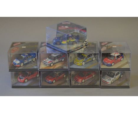 Nine 1:43 scale Rallye by Vitesse diecast model vehicles including: 43222 Citroen Xsara WRC S.Loeb/D.Elena Winner Cyprus Rall