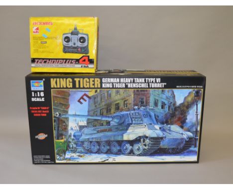 Trumpeter 1/16 scale Limited edition King Tiger tank ref 00906 appears VGB with original shipping outer box. Together with Ac