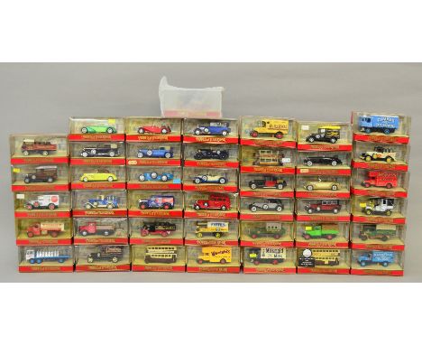 42x Matchbox Models of Yesterday including: Y-28 Unic Taxi; Y-31 1931 Morris Courier Joseph Rank Ltd; Y-27 1922 Foden Steam W