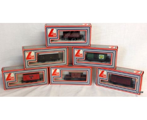 6 x Lima 00 Gauge goods trucks 305612, 305025, 305601, 302715, 305620, 305626