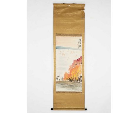   AFTER LIN FENGMIAN: A HANGING SCROLL PAINTING, 1920  China, 1920s. Artist signature Lin Fengmian. The painting depicting a 