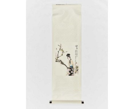   MA QUAN (B. 1938): A HANGING SCROLL PAINTING, DATED 1987  China, Dingmao (1987). By Ma Quan (b. 1938). Depicting a beauty i