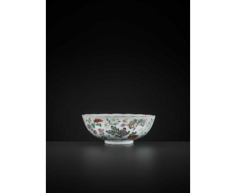   A LARGE BUTTERFLY BOWL, DAOGUANG MARK AND PERIOD  Daoguang seal mark in iron red to base and of the period (1821-1850). Fol