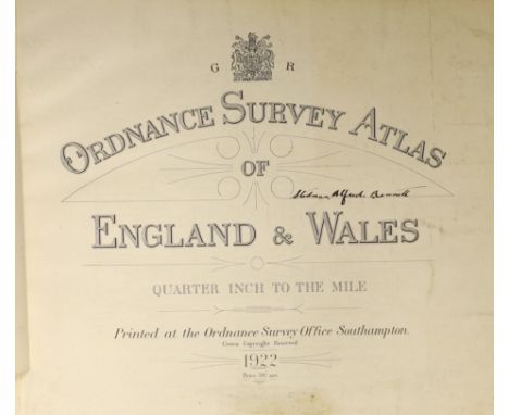 ° ° Ordnance Survey Atlas of England and Wales: quarter inch to the mile. engraved title and 24 d-page coloured maps (on line