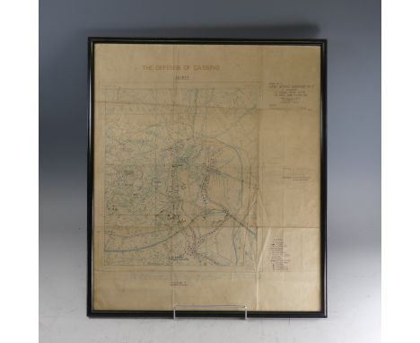 An allied WW2 Fifth Army 'Enemy Defense Overprint' Map, No. 17 relating to the axis defensive positions in and around Cassino