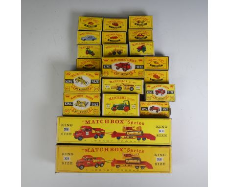 Lesney “Matchbox” Series: Twelve model vehicles, all boxed, no’s.1, 2, 7 (2), 14, 21, 26, 30, 36, 43, 48 and 57, and eight "M