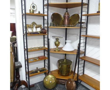 A brass Holosteric Barometer, together with a large quantity of brass and copper, including ; large brass coal Bucket, brass 