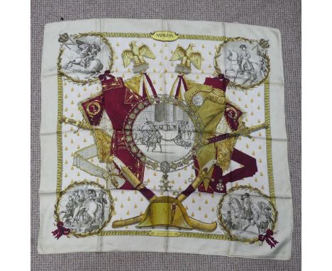 A Hermès jacquard silk scarf: 'Napoleon', designed by Philippe Ledoux, first issued in 1963, featuring a combination of imper