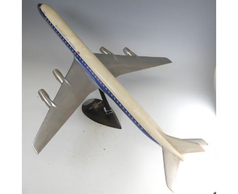 An aircraft manufacturers desktop metal model Aeroplane, 1:72 scale aeroplane of International Air Bahamas DC-8 model 61, Sun