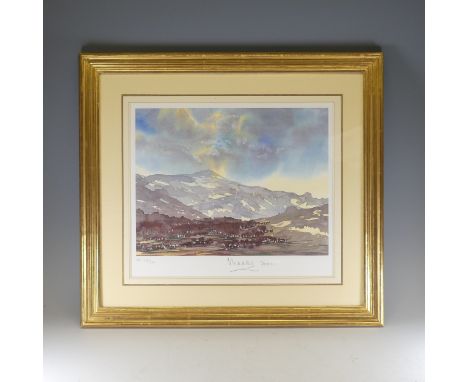 HM King Charles III (then HRH The Prince of Wales) limited edition coloured Lithograph,&nbsp;'Ben Avon, Near Braemar, January