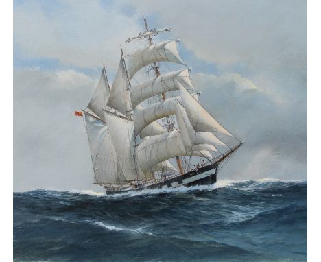 Charles J Lundgren (New York, Connecticut, 1911 - 1988) "Vega/Soviet Sailing Ship" Oil on masonite painting. Signed lower rig