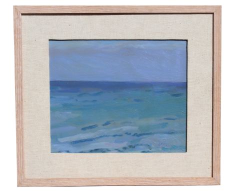 Arkell, Signed Coastal Seascape Painting. 20th century. Signed lower right. Oil on Board. Sight Size: 9.5 x 11.25 in. Overall