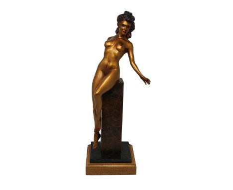 Joni Harmari "Where She Belongs" Nude Bronze. Titled, signed, dated ('02) and numbered (2/100) on back of pillar.Dimensions: 