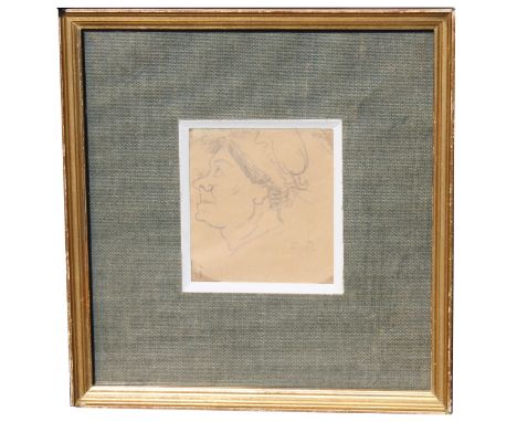 Camille Pissarro (France, 1830 - 1903) Pencil drawing of an elderly woman. Initialed lower right. Retaining gallery label ver