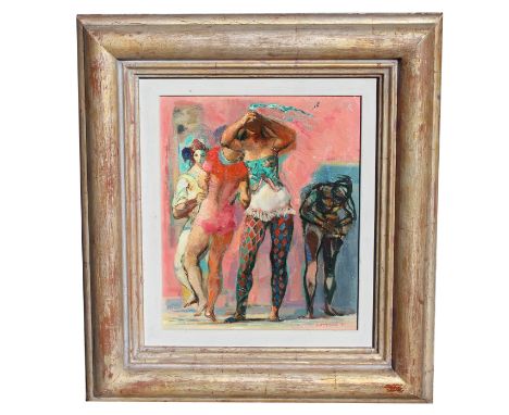 Jon Corbino (New York, Massachusetts,1905-1964). Painting of a ballet. Signed lower right. Oil on Masonite. His work is repre