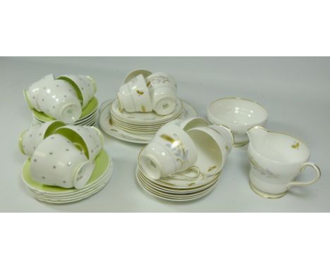 Shelly Pole Star tea set - six cups and saucers, five tea plates and Shelley tea set no.14127 - six cups and saucers, six pla