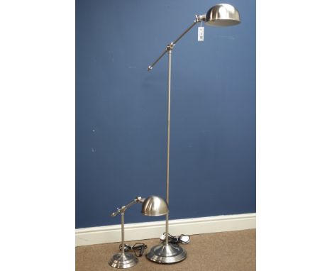 Chrome finish adjustable floor lamp and matching desk lamp