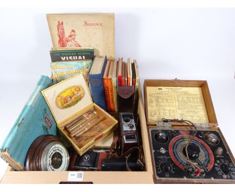 Vintage Solar Capacitor Analyzer, barometer, cigars, vintage cameras, books and miscellanea     Condition Report   Click here