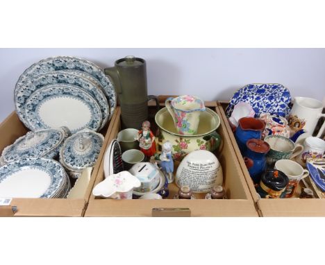 Edwardian dinnerware, Denby coffee pot, W.H. Goss 'The Ladies of Llangollen' beaker, Poole pottery dish, Victorian and later 