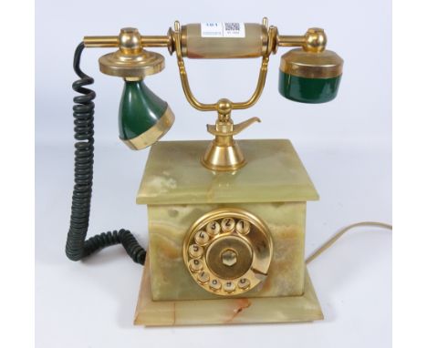 Vintage onyx and brass finish telephone   Condition Report   Click here for further images, condition, auction times & delive