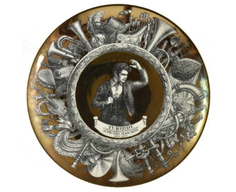 *Fornasetti (Piero, 1913-1988). Seven ceramic plates from the 'Melodramma' series, Milan, 1950's,  each decorated with lithog