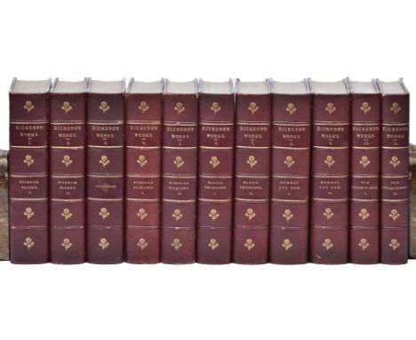 Dickens (Charles). The Works of Charles Dickens ..., Introduction, General Essay, and Notes by Andrew Lang, 34 volumes, Gadsh