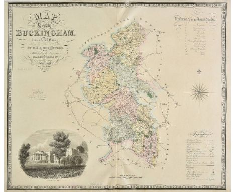 Greenwood (C. &amp; J.). Map of the county of Buckingham from an actual survey..., 1834 [and] Map of the county of Hertford f