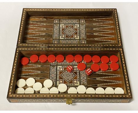 ONE ORNATE HANDMADE BACKGAMMON SET