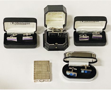 DUPONT LIGHTER &amp; 4 PAIRS OF BOXED CUFFLINKS 