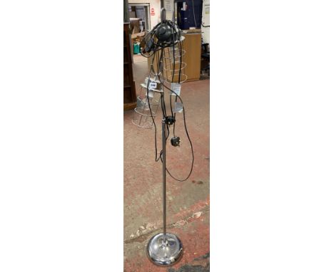 CHROME INDUSTRIAL STYLE TWIN LIGHT FLOOR LAMP