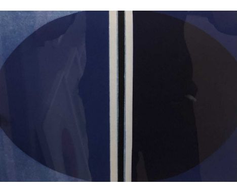 Terry Frost (British, 20th Century), Vertical, Blue Collage, silkscreen print 19/30, signed. 39x37cm.
