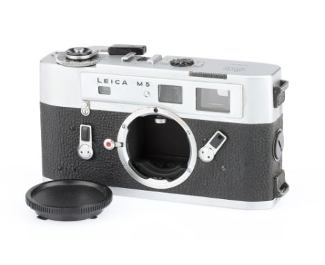 A Leica M5 Rangefinder Camera, 1971, chrome, serial no. 1291695, body, F-G, shutter working, meter untested