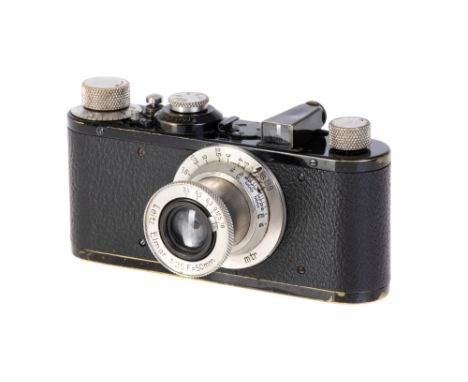 A Leica Ic Camera Outfit, 1928, black, serial no. 62431, with Leitz Elmar f/3.5 50mm lens, 1932, nickel, serial no. 155132(?)