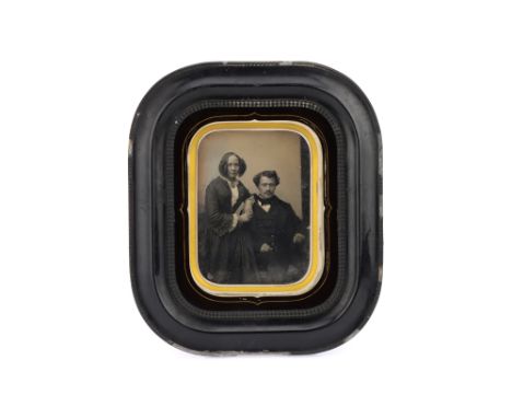 A Large Daguerreotype Portrait, French, engraved to the corner of the image 'Vaillat 1852' with the remains of a trade label 