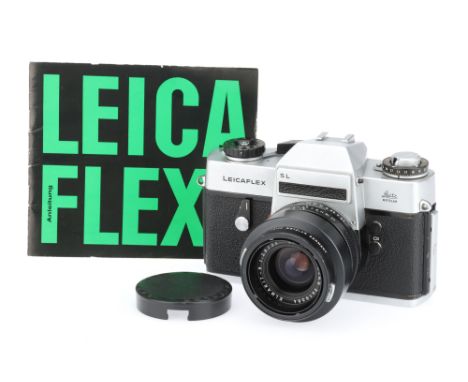 A Leitz Leicaflex SL 35mm SLR Camera, chrome, serial no. 1341998, body G, shutter working, some light paint chips to some are