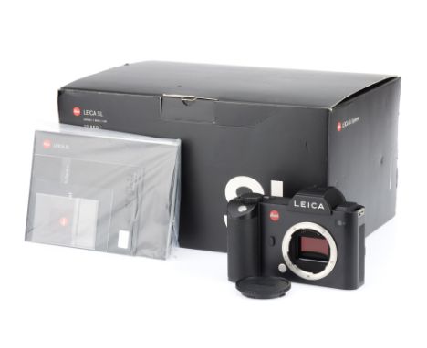 A Leica SL Type 601 Mirrorless Digital Camera Body, black, serial no. 4965463, body, G-VG, powers up and appears to function,