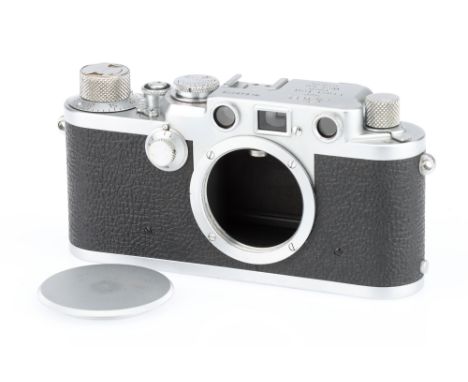 A Leica IIIf Rangefinder Camera, 1952/53, chrome, red dial, serial no. 649778, body, G-VG, shutter working, rangefinder patch