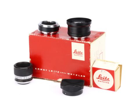 A Selection of Leica Accessories, to include a Leica R aperture assembly, a Leitz 14167 teleconverter, a Leitz Canada 12538 l