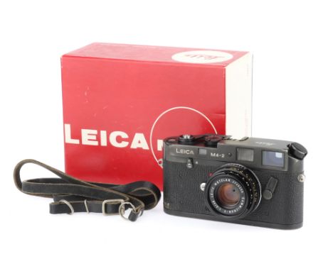 A Leica M4-2 Rangefinder Camera, 1978, black, serial no. 1505495, with Leitz Summicron-C f/2 40mm lens, black, serial no. 274