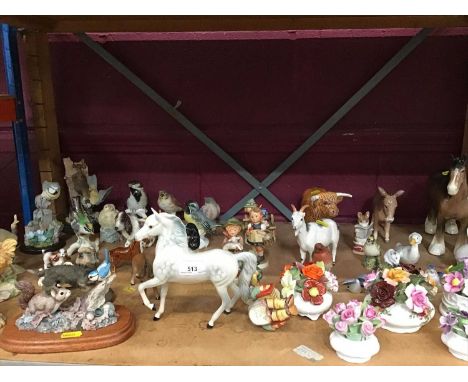 Beswick animals, Goebel, Border fine arts and flower ornaments