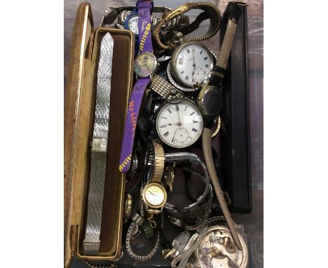 Group various watches including one silver cased pocket watch