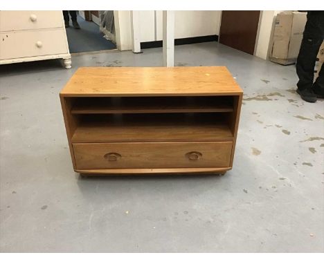 Ercol television unit with open shelf and single drawer below