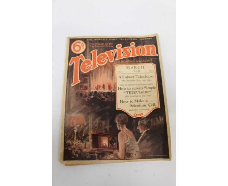 Television A Monthly Magazine The World's First Television Journal 1928 First Edition, with the loose supplement.