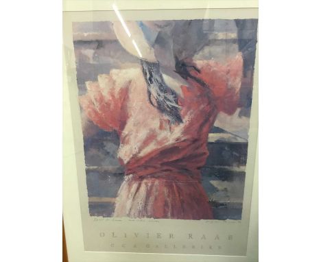 Olivier Raab (Contemporary) signed and dedicated photo-lithograph, 74 x 53, glazed frame, together with Wladimir Bulgrin figu