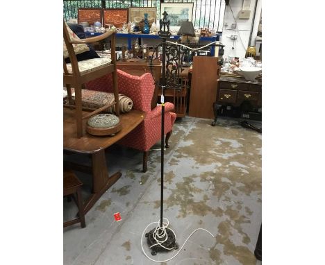 Early 20th century Gothic-style metal standard lamp