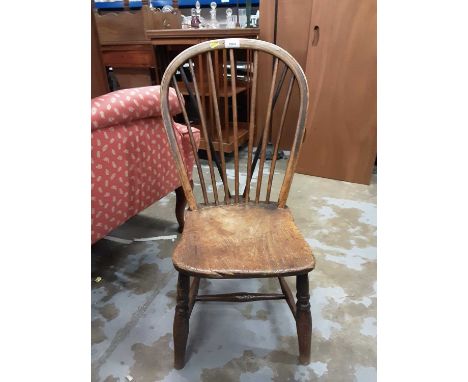 19th century childs beech and elm comb back Windsor chair