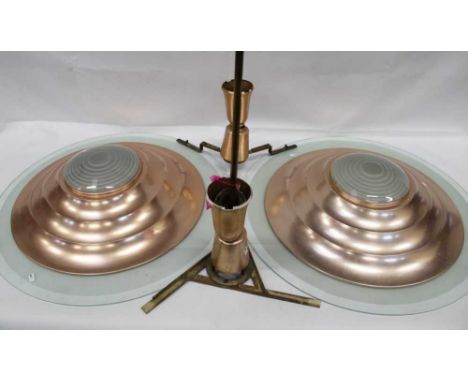Two large vintage 1950s/60s copper ceiling lights by The Merchant Adventurers Ltd