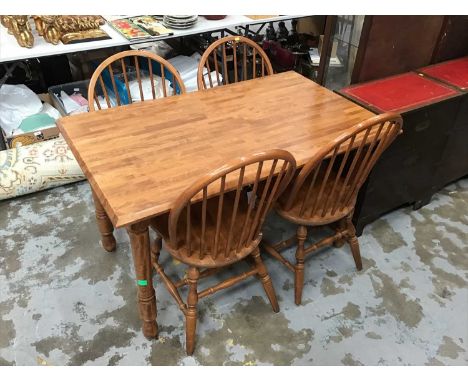 Dining table and four matching stick back chairs